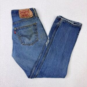 Y2K Levi's 501XX Button Fly Jeans Medium Wash Distressed 32x32 Measures 30x27